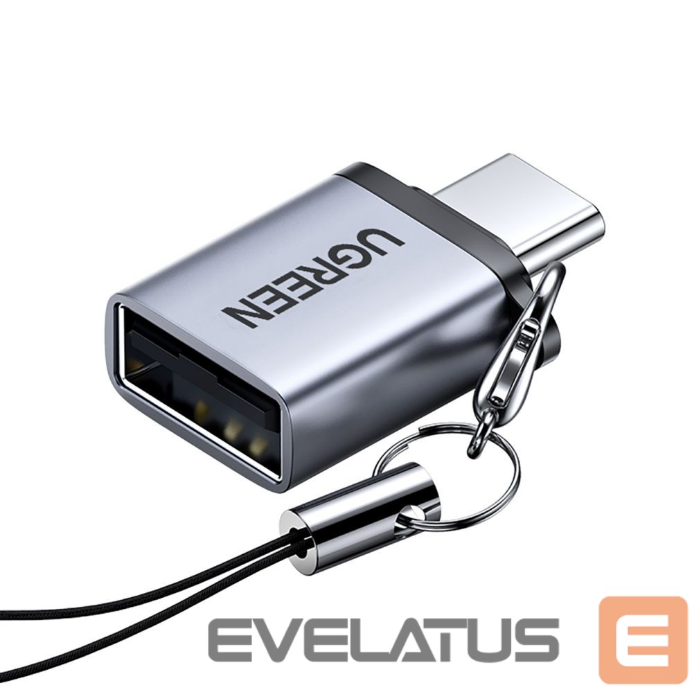 Üleminek Ugreen US270 USB-C (Male) / USB-A 3.0 (Female) Adapter with Lanyard Space Gray