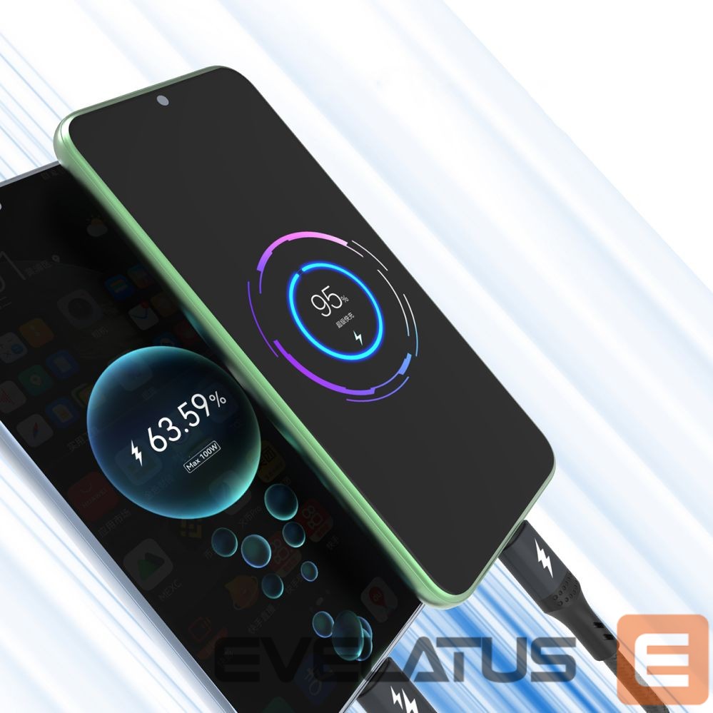 Kaabel Dudao Dudao L3F 2in1 Cable 100W 1.2m 2 x USB-C - Black