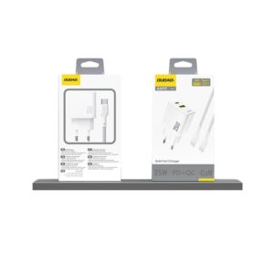 Adapteriai Dudao  Dudao A26T GaN 25W USB-A, USB-C Charger - White 