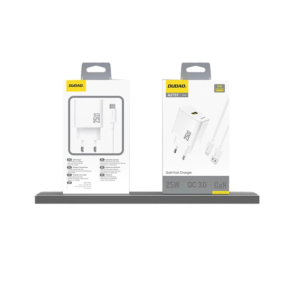 Adaptrid Dudao Dudao A27S 25W GaN USB-A Charger - White