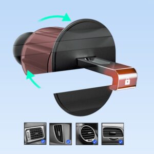 Automatinis laikiklis Dudao  Dudao F2+ smartphone holder for air vent, clamp - black 