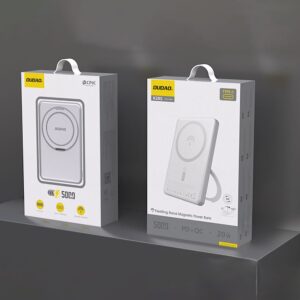 Išorinė baterija Dudao  Dudao K28S 20W PD 5000mAh Powerbank with MagSafe and Stand - Silver 