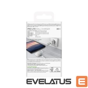 Adapteriai Puro  Puro PROLITE 30W USB-A / USB-C wall charger + USB-C - USB-C cable 1.2m - white 