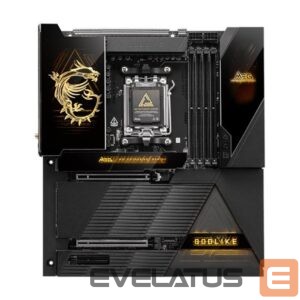 Motherboard for Intel processors MSI  MEG X870E GODLIKE | Processor family AMD | Processor socket AM5 | Supported hard disk drive interfaces SATA, M.2 | Number of SATA connectors 4 