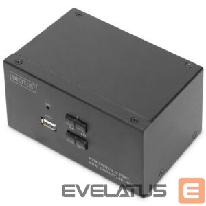 Server – muud tarvikud Digitus  KVM Switch, 2 Port, Dual Display, 4K, HDMI | DS-12860 
