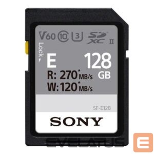 Mälukaardid Sony  | UHS-II SDXC Memory Card | SF-E | 128 GB | SDXC | Flash memory class 10, U3, V60 