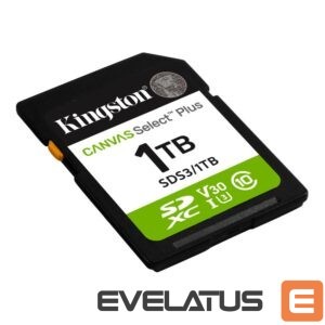 Memory cards Kingston  Canvas Select Plus | 1000 GB | SD | Flash memory class Class 10, UHS-I, U1/U3, Video Class 10/30 