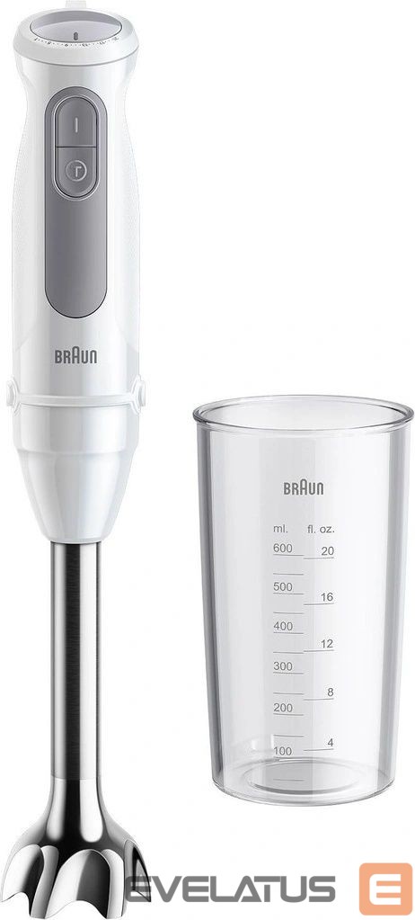 Mikserid ja blenderid Braun | Hand Blender | MQ50001MWH | Hand Blender | 1000 W | Jar material BPA free | Jar capacity 0.6 L | White