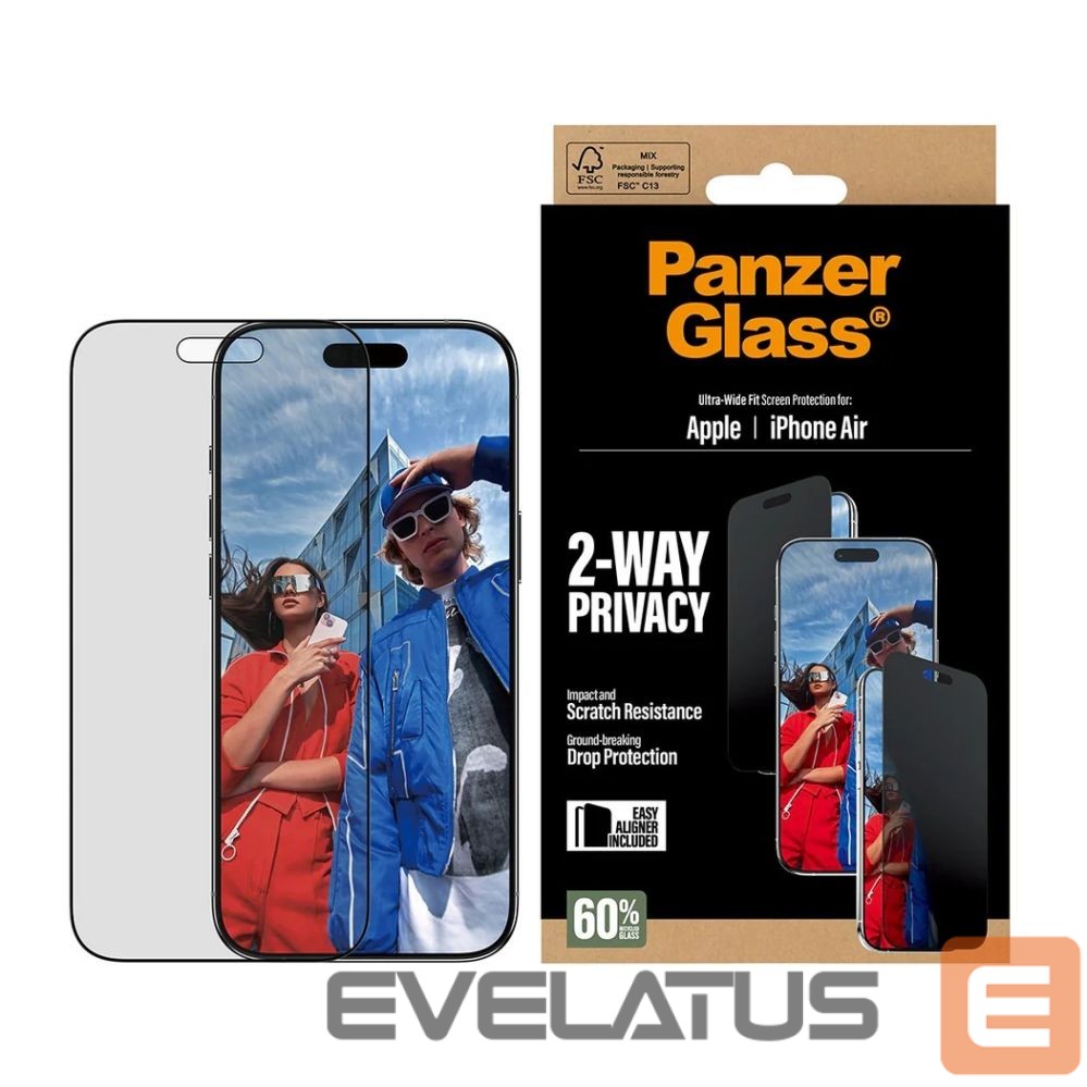 Tagakaaned PanzerGlass Screen protector | Apple | iPhone Air | Glass | Transparent | Ultra-Wide Fit w. EasyAligner