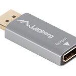 Monitori tarvik Lanberg  HDMI(M)->Displayport(F) Adapter 4K on cable 20cm, Silver 