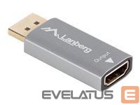 Monitoru piederums Lanberg  HDMI(M)->Displayport(F) Adapter 4K on cable 20cm, Silver 