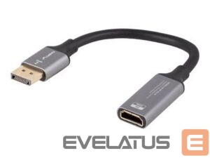 Monitor accessory Lanberg  Displayport (M)->HDMI(F) Adapter 8K on cable 20cm, Silver 