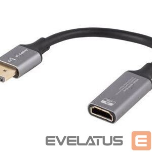 Monitor accessory Lanberg  Displayport (M)->HDMI(F) Adapter 8K on cable 20cm, Silver 