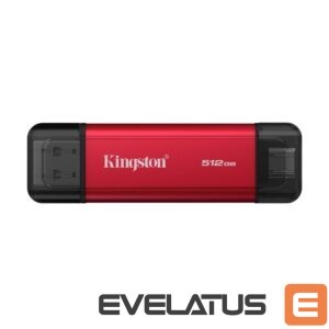 Kõvaketas SSD Kingston  Dual Portable Solid-State Drive, USB Type-A and Type-C | 512 GB | Solid-state drive interface USB 3.2 Gen 2 | Read speed 1050 MB/s | Write speed 950 MB/s 