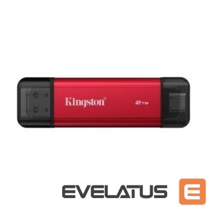 Kõvaketas SSD Kingston  Dual Portable Solid-State Drive, USB Type-A and Type-C | 2000 GB | Solid-state drive interface USB 3.2 Gen 2 | Read speed 1050 MB/s | Write speed 950 MB/s 