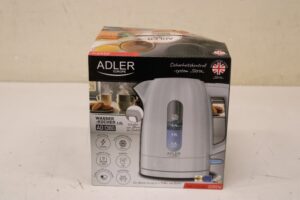Virdulys Adler  SALE OUT.  AD 1380w Electric kettle, Plastic, 1 L, White |  Kettle | AD 1380w | Electric | 2200 W | 1 L | Polypropylene | 360° rotational base | White | DAMAGED PACKAGING 