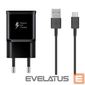 Adaptrid Samsung  EP-TA200EBE + EP-DG970BBE Samsung 15W Travel Charger + USB-C Data Cable Black (OOB Bulk) 