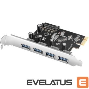 Converter Axagon  AXAGON PCEU-430RS PCIe card - 4x USB 5Gbps port, SATA power, Renesas PD720201, SP 