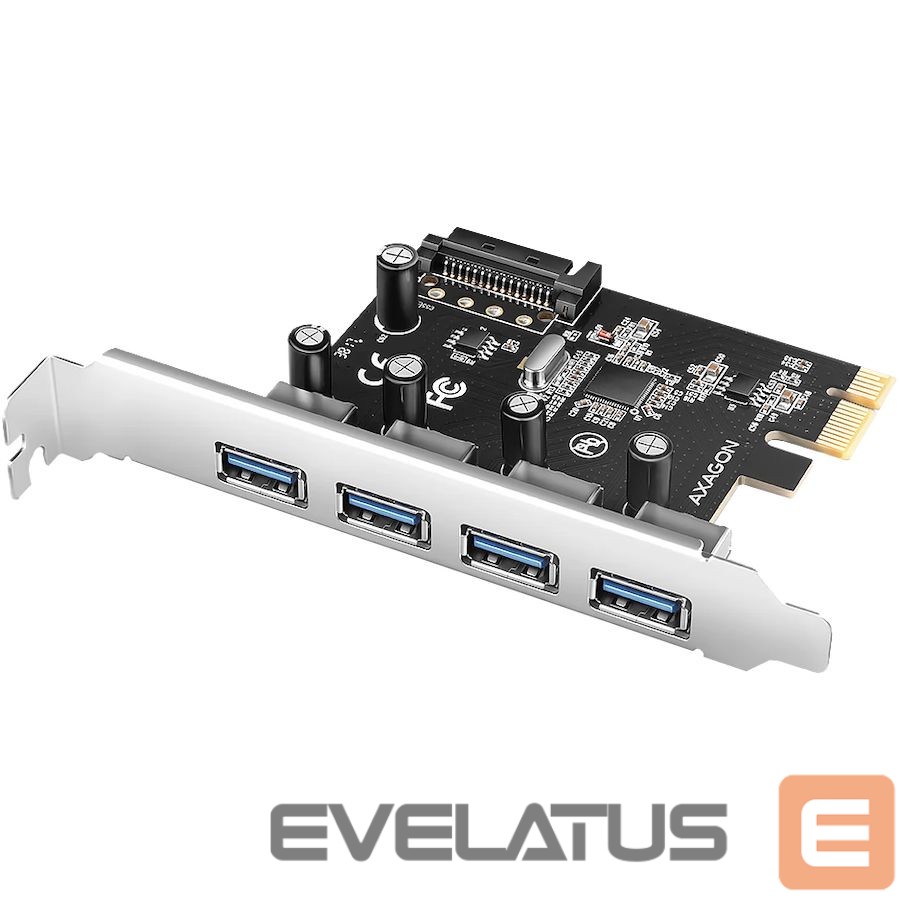 Üleminek Axagon AXAGON PCEU-430RS PCIe card - 4x USB 5Gbps port, SATA power, Renesas PD720201, SP