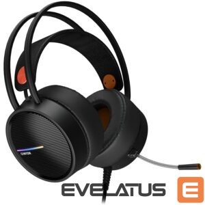 Headphone with microphone Canyon  CANYON INTERCEPTOR GH-8A, Gaming headset 3.5mm jack plus USB connector for LED backlight, adjustable microphone and volume control, with 2in1 3.5mm adapter, cable 2M, Black and Orange, 0.36kg 