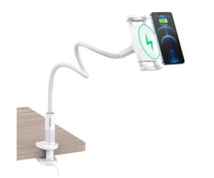 Dock station Choetech  2in1 flexible phone holder with wireless charger 10W White