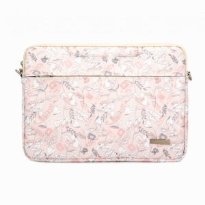 Laptop Bag iLike  13-14 Inches Fabric Laptop Bag With Strap Flower Pink