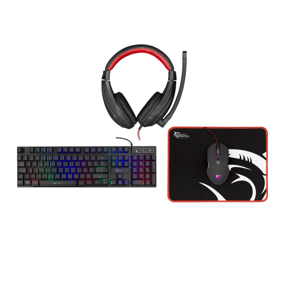 Computer keyboard White Shark COMANCHE-3Gaming set for beginners, gaming keyboard, gaming mouse, gaming headset and mouse pad Black