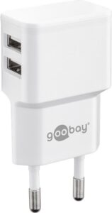 Routers Goobay  Dual USB charger  44952  2.4 A,  2 USB 2.0 female (Type A), White, 12 W 