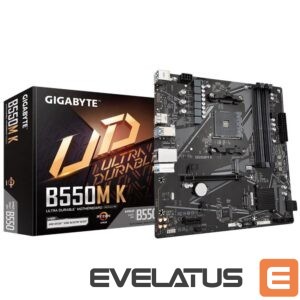 Motherboard for AMD processors Gigabyte  Mainboard||AMD B550|SAM4|Micro-ATX|Memory DDR4|Memory slots 4|1xPCI-Express 3.0 1x|1xPCI-Express 4.0 16x|2xM.2|1xHDMI|1xDisplayPort|2xAudio-In|1xAudio-Out|4xUSB 2.0|4xUSB 3.2|1xPS/2|1xRJ45|B550MK 