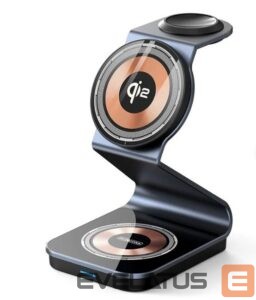 Wireless charger Duzzona  W21 3-in-1 15W Wireless Charging Stand Teléfono Auricador de Auriculares Cargador (certificado Qi2) Black