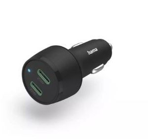 Autolaadijad Hama  Fast charging Auto PD/QC 45W (2X USB-C) Black