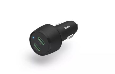 Autolaadijad Hama Fast charging Auto PD/QC 45W (2X USB-C) Black