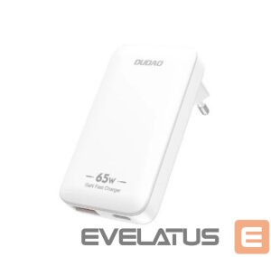 Power bank Dudao  GaN Dudao A65Q 65W USB-A / USB-C PD Ultra-Thin Travel Wall Charger EU / US - White GaN Dudao A65Q 65W USB-A / USB-C PD Ultra-Thin Travel Wall Charger EU / US - White White