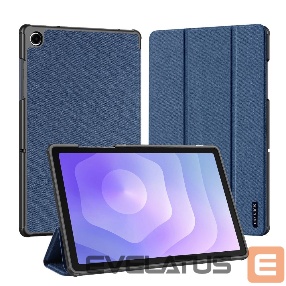 Kaaned Dux Ducis Galaxy Tab A9 Plus / Tab A11 Plus Domo Series Tri-fold Stand PU Leather Tablet Cover Blue