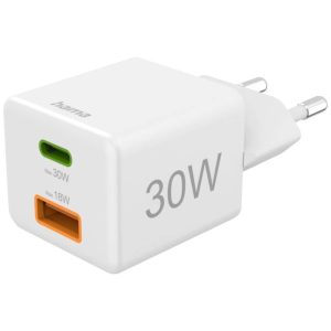 Adapter Hama  Mini Adapter USB-C + USB-A 30W White