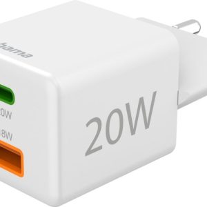 Adaptrid Hama  Charger USB-C+USB-A Charger 20W White