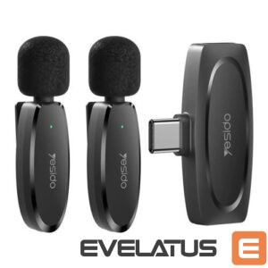 Microphone yesido  Double Wireless Microphone (Type-C) KR13 Black