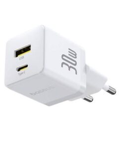 Adapter Baseus  Palm Fast Charger USB-A + USB-C 30W White
