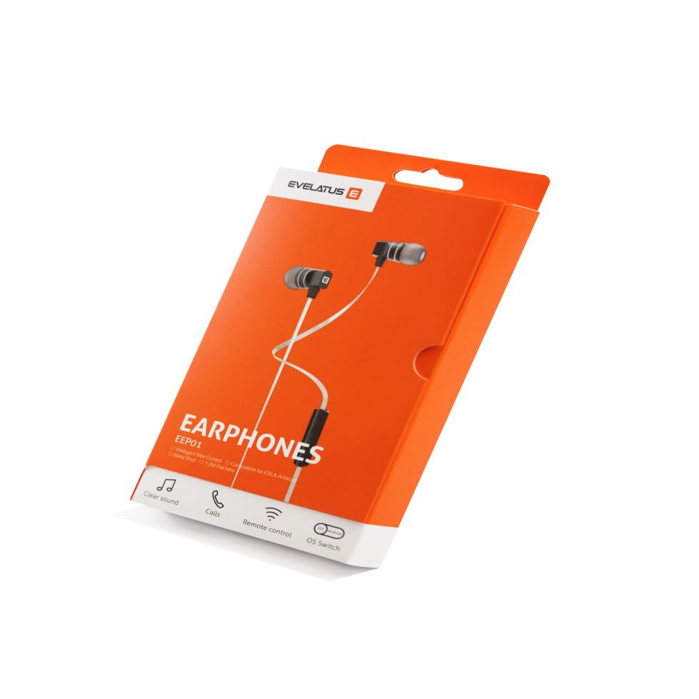 Kõrvaklapid Evelatus Universal Hands Free EEP01 with mic Universal 3.5mm White