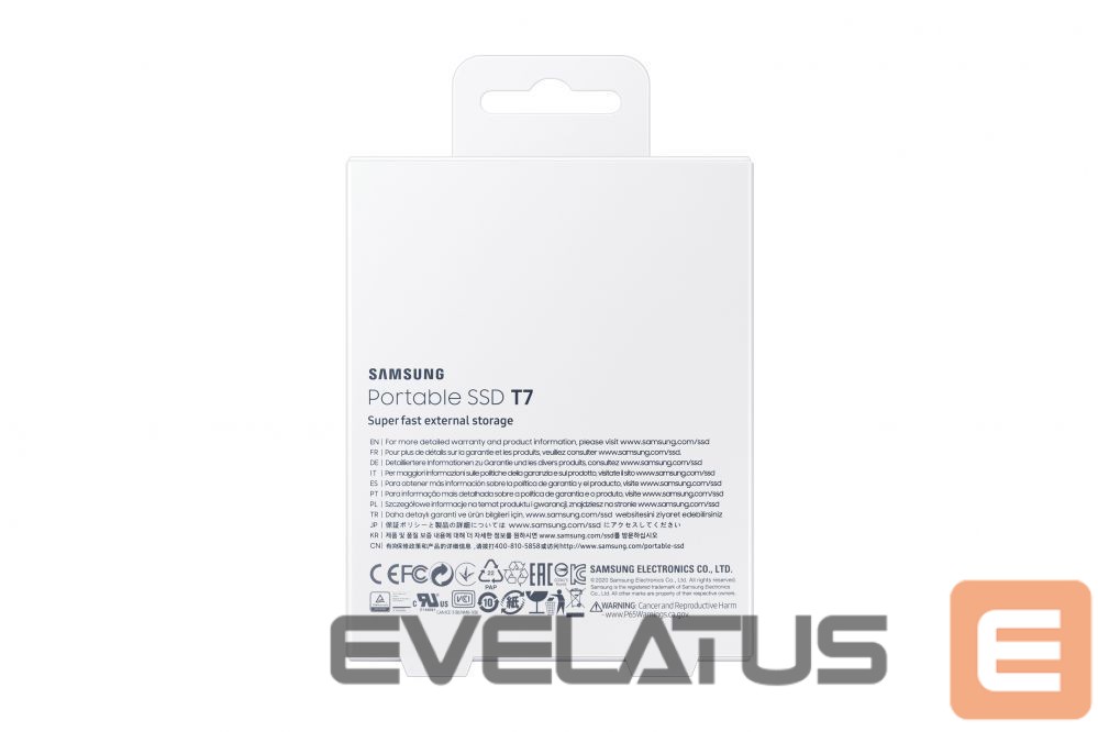 Flash drive Samsung Samsung MU-PC1T0T/WW Portable SSD T7 USB 3.2 1TB Silver