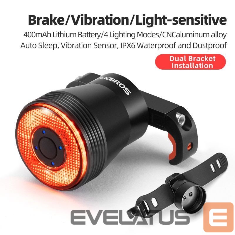 Teine toode Rockbros Rockbros Q5 rear bicycle light with intelligent stop system - black