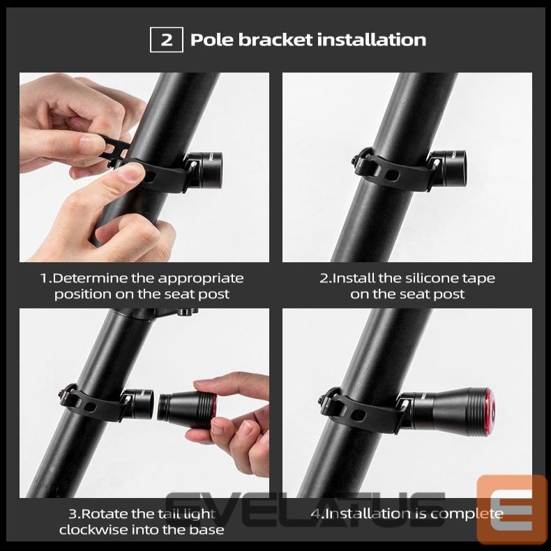 Teine toode Rockbros Rockbros Q5 rear bicycle light with intelligent stop system - black