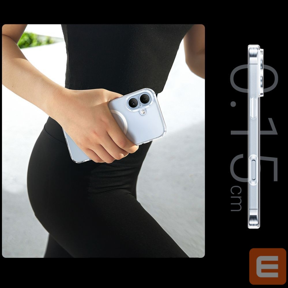 Back panel cover Ugreen Ugreen Classy Clear Magnetic Case for iPhone 16 Plus - Transparent