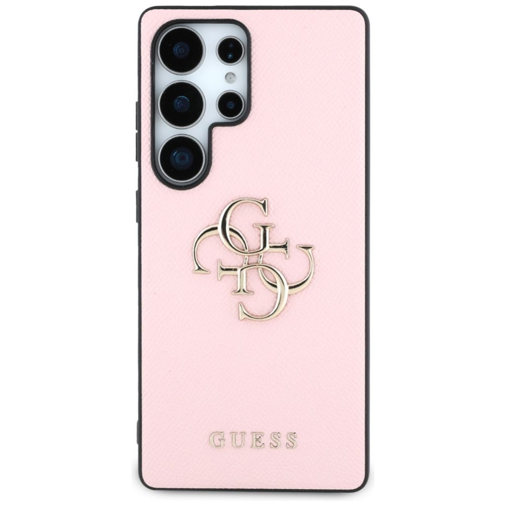 Muud kaubad Guess Guess Grained Big 4G Logo Small Classic Logo Case for Samsung Galaxy S25 Ultra pink