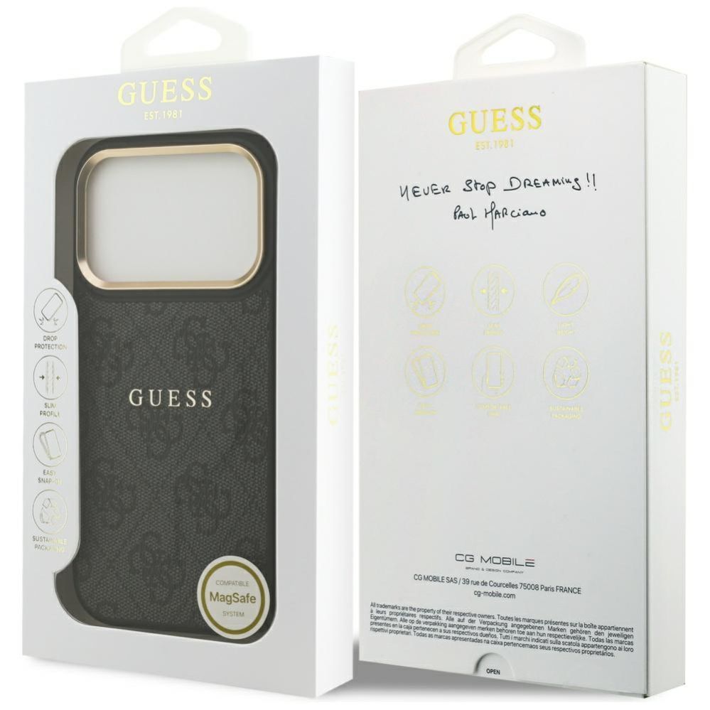 Muud kaubad Guess Guess 4G PU Classic Logo MagSafe case for iPhone 17 Pro - black