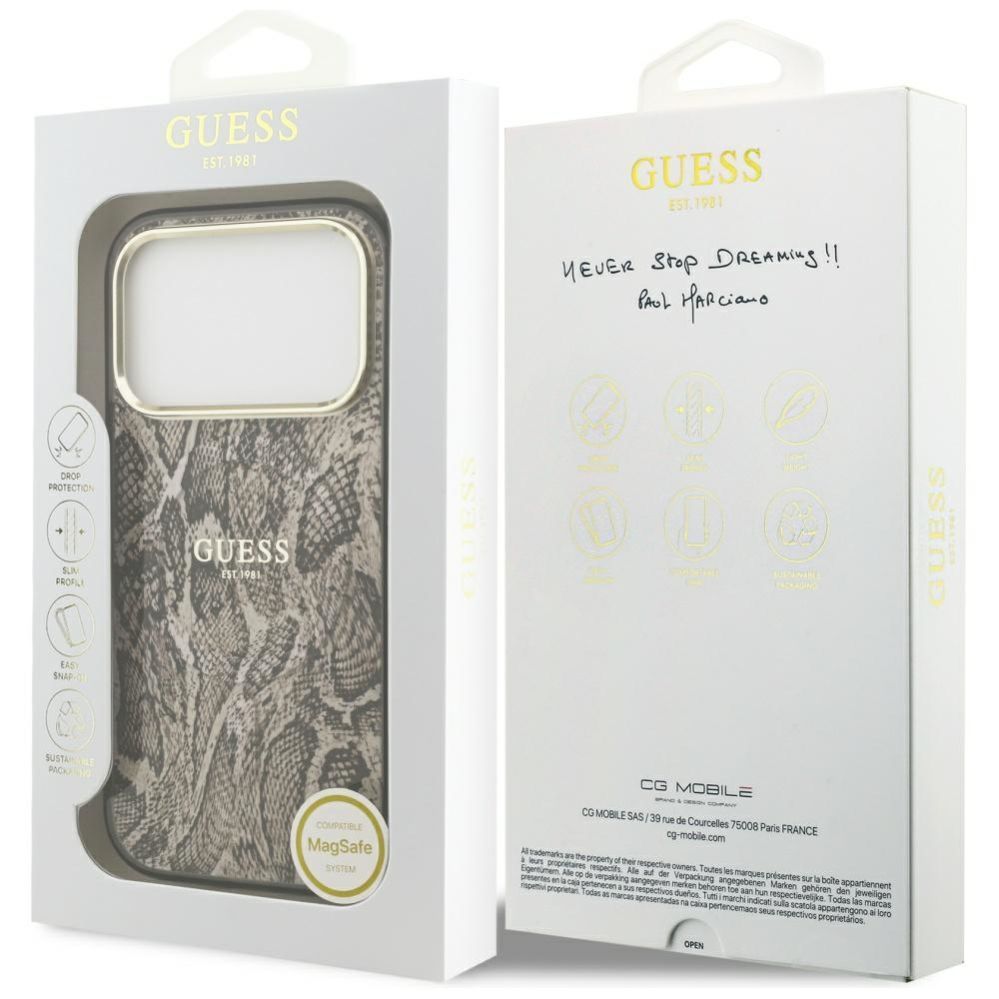 Muud kaubad Guess Guess Python Pattern MagSafe Case for iPhone 17 Pro - Brown