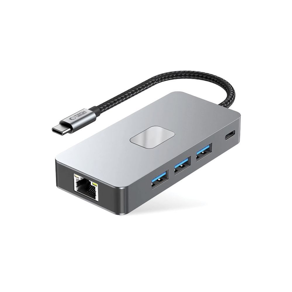 Muud kaubad Tech-Protect Tech-Protect HB05 HUB 9in1 USB-C + USB2.0 + USB3.0 + HDMI 4K 60HZ + SD / TF + PD100W + RJ45 adapter - gray