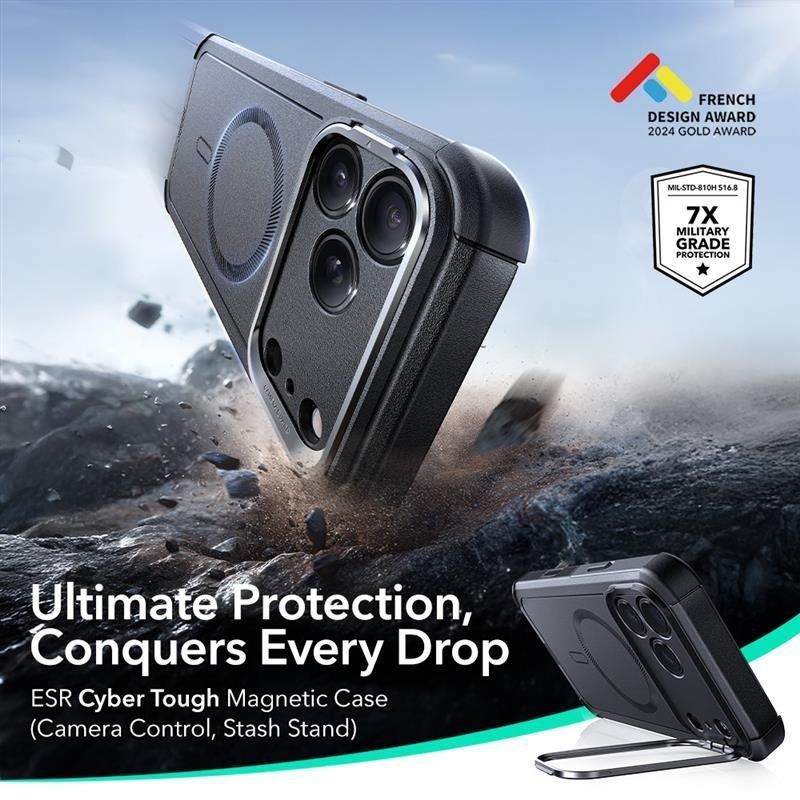 Muud kaubad ESR ESR Cyber Kickstand MagSafe Case for iPhone 17 Pro - Black