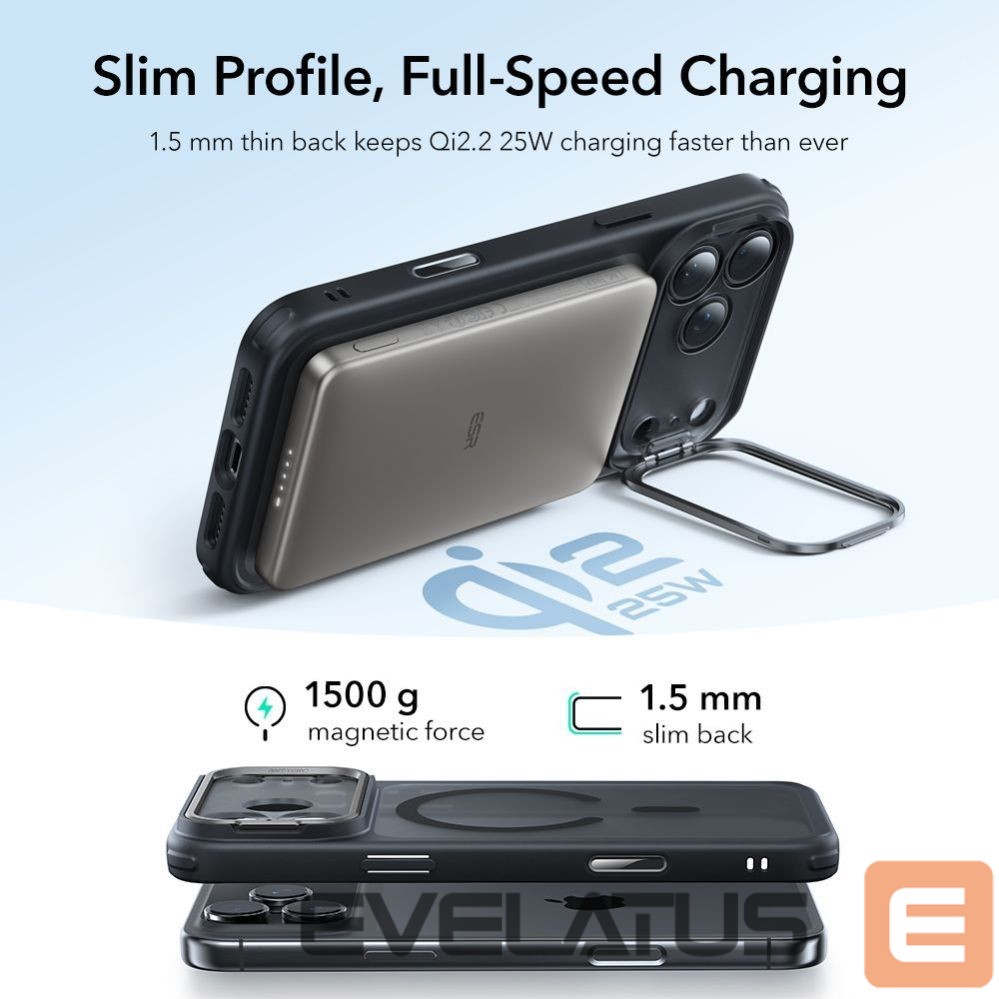 Muud kaubad ESR ESR Classic Hybrid Kickstand MagSafe Case for iPhone 17 Pro Max - Clear Black