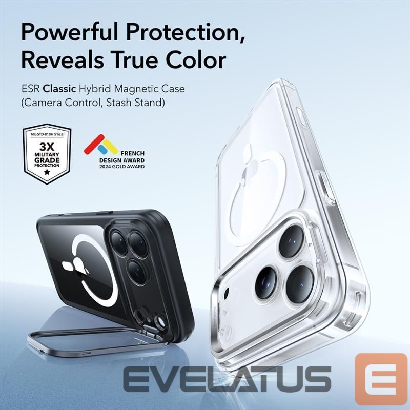 Muud kaubad ESR ESR Classic Hybrid Kickstand MagSafe Case for iPhone 17 Pro Max - Clear Black